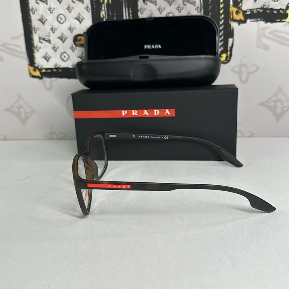 💯 Authentic-Prada Linea Rossa Demo Geometric Men's Eyeglasses PS 03MV 5641O1 53. - Picture 5 of 11